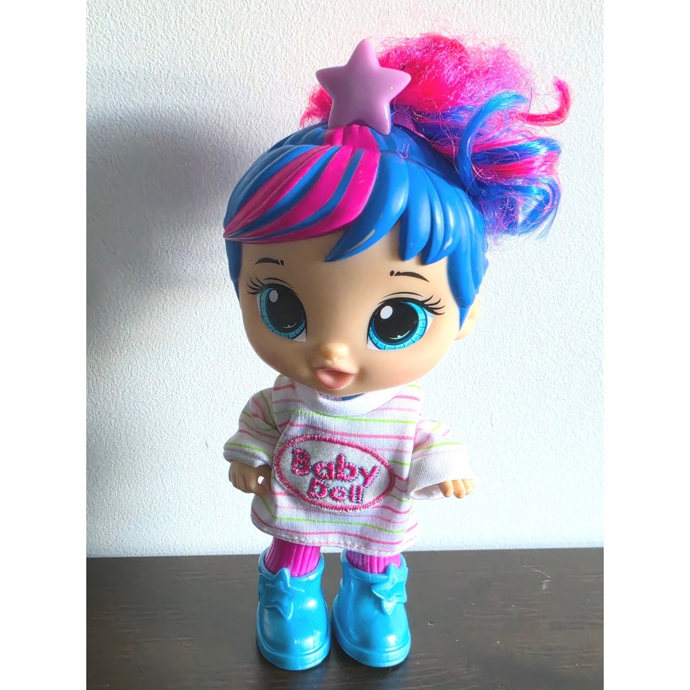 Hasbro Baby Alive Glo Pixies Minis Sky Blue Doll Blue Pink Hair 2023 F7359